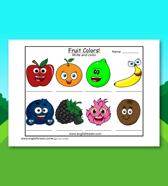 Fruit Colors Colored Worksheet
